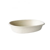 Eco Friendly Takeaway Food hold Microvable Take Out Bamboo Sugarcane Biodegradable Disposable 600ml oval bowl