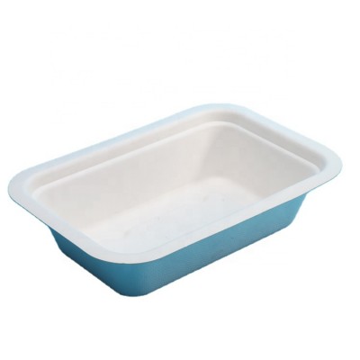 Water And Oil Resistant Compostable Materials Sugarcane Disposable Catering Food Platter Trays