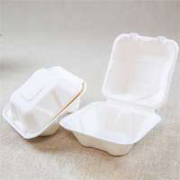 100% Biodegradable food clamshell burger box