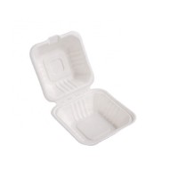 Take away Food container biodegradable bagasse 6''   Clamshell box