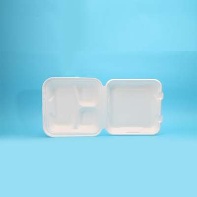 Hotel Use Compostable Clamshell Disposable Paper Lunch Box